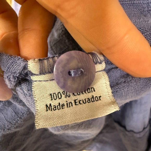 Iridium Womens Jacket Shirt Button Up Minimalist Top Periwinkle Pockets Size M - Picture 5 of 9